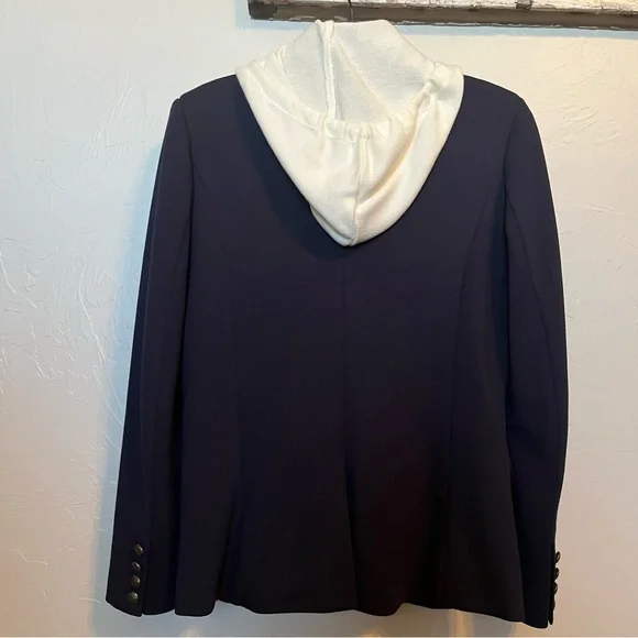 EVEREVE Navy White Removable Dickey 2 Button Dawson Blazer Sz XS Like New Preppy - Picture 9 of 15